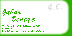gabor bencze business card
